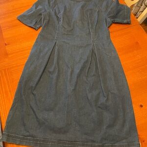 Boden Blue Denim Midi Dress